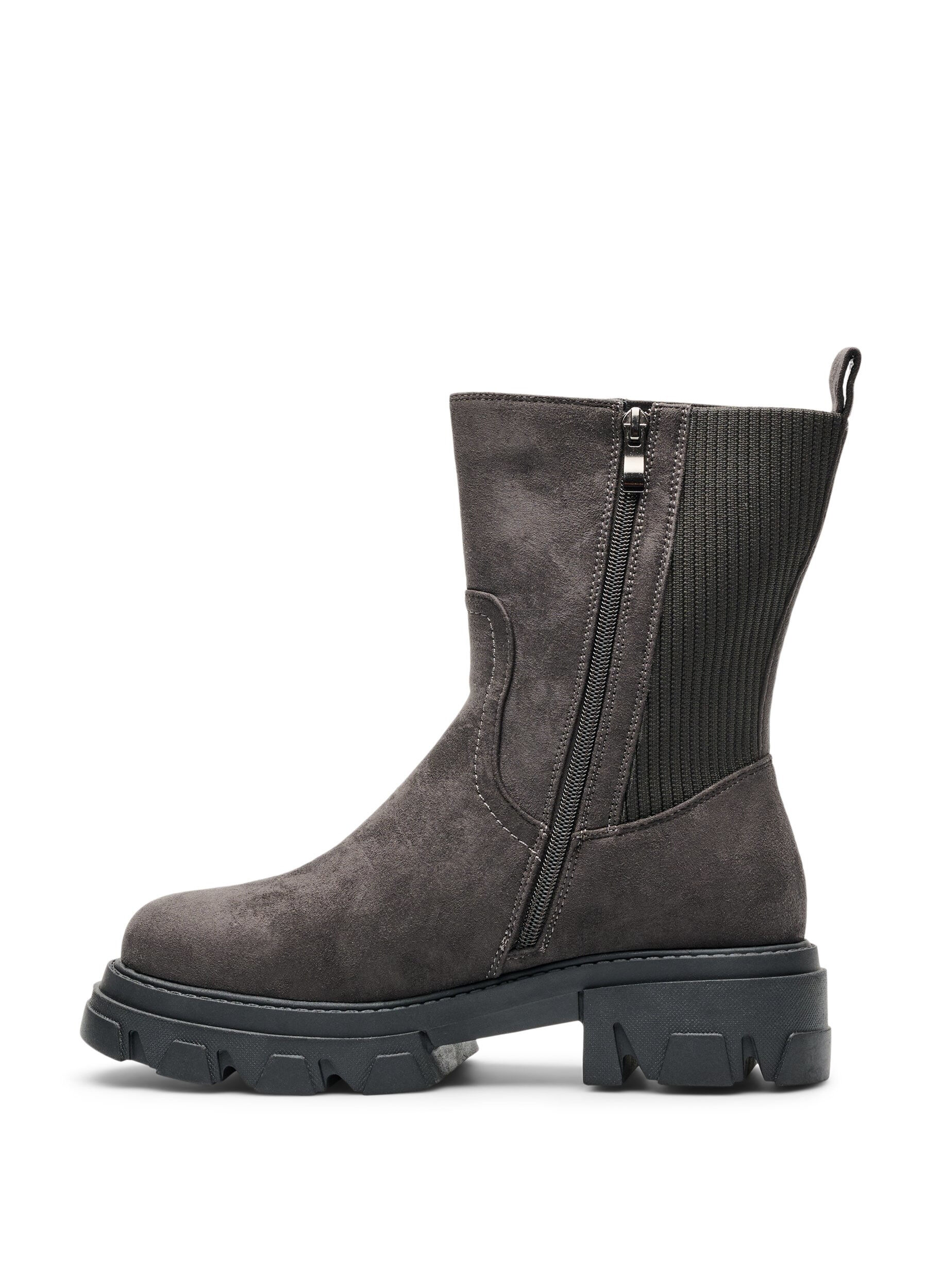 ZizziBottines &agrave; semelle &eacute;paisse en su&eacute;dine, Marron, Packshot image number 3