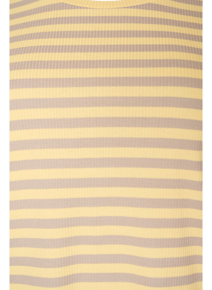 T-shirt ray&eacute; &agrave; texture c&ocirc;tel&eacute;e, Jaune, Packshot image number 2