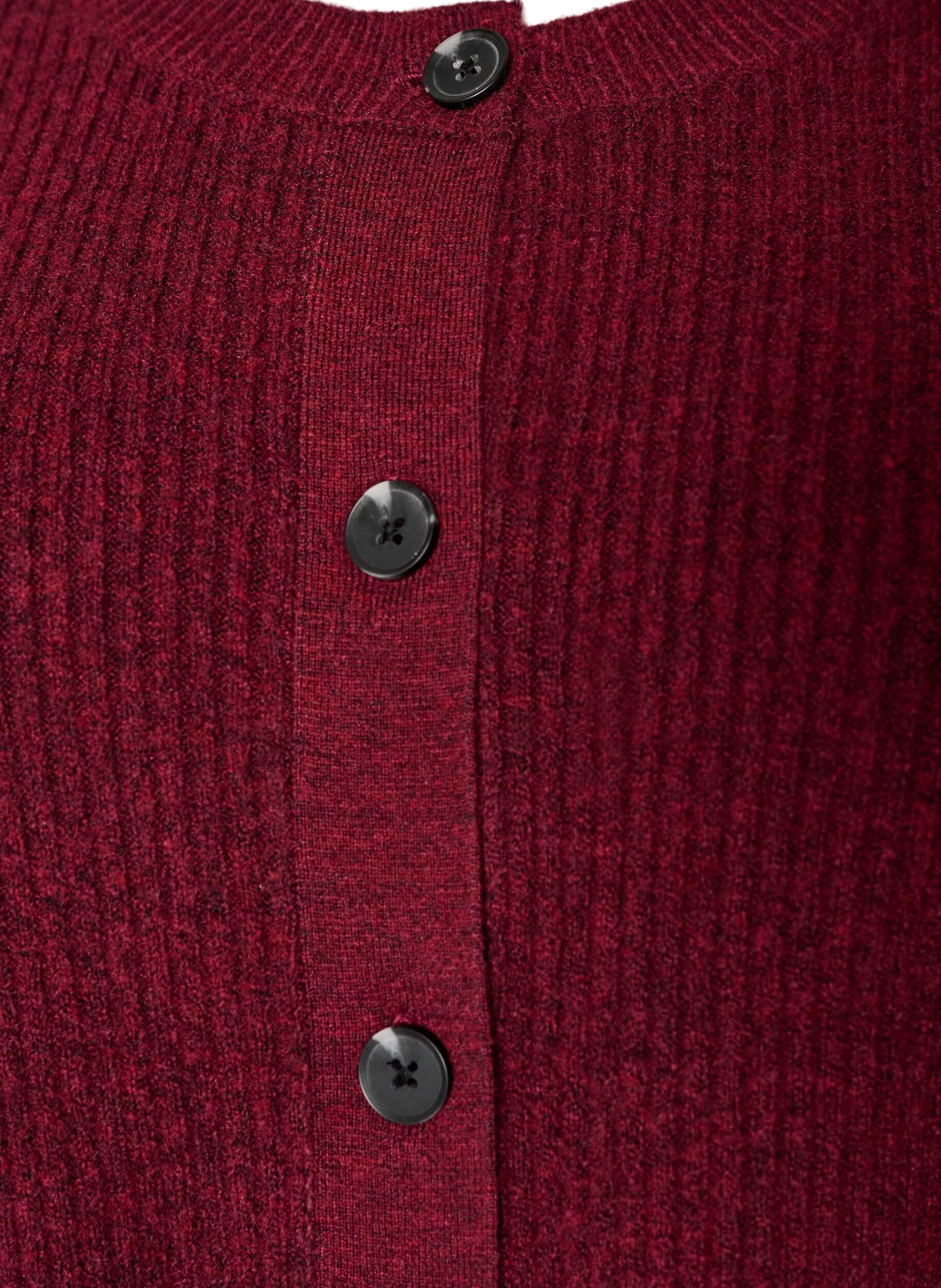 ZizziCardigan en tricot c&ocirc;tel&eacute; avec boutons, Bordeaux, Packshot image number 2