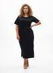 Robe maxi en jersey avec manches courtes, Noir, Model image number 0