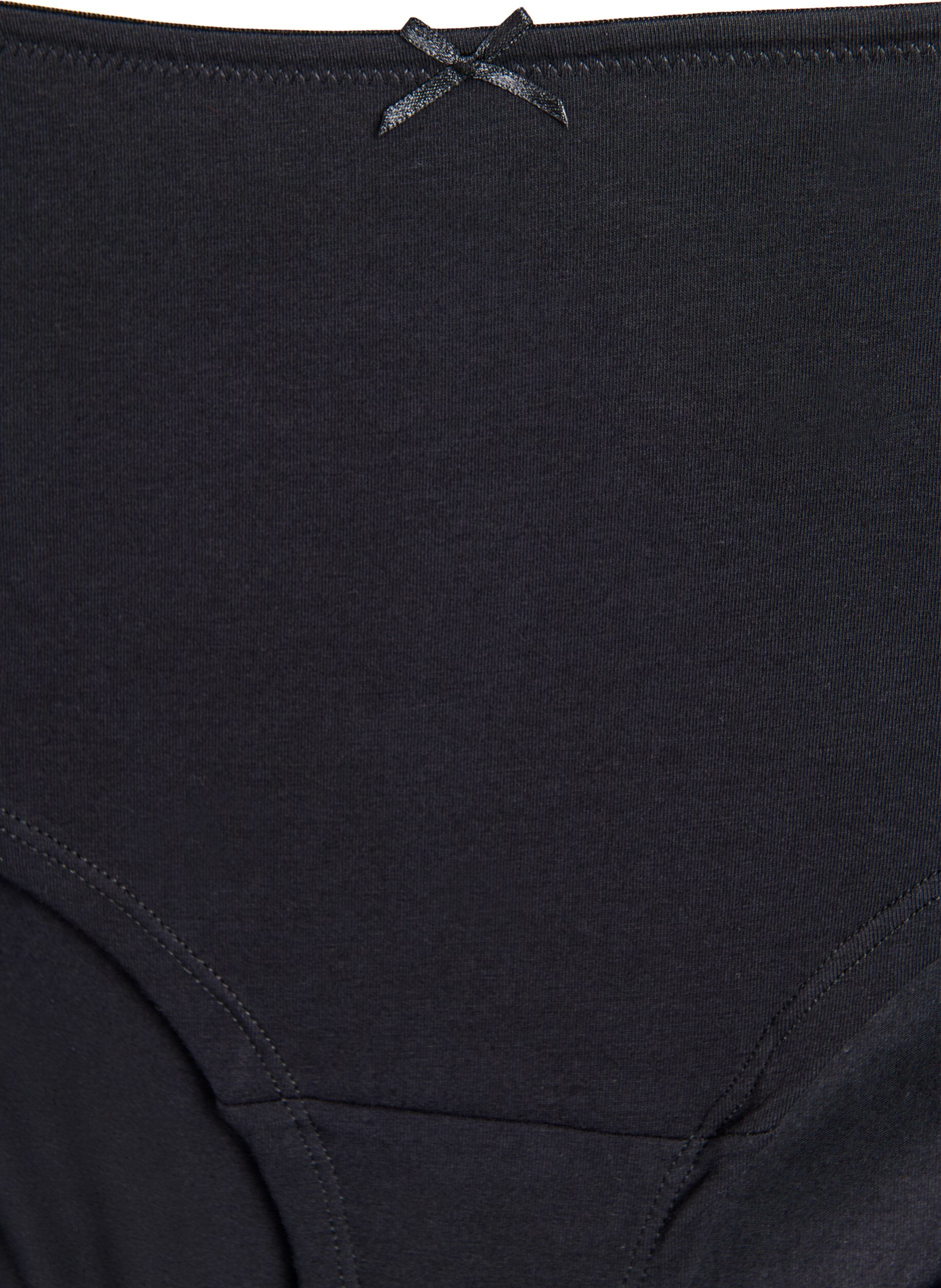 ZizziLot de 3 culottes taille haute avec bordure en dentelle, Noir, Packshot image number 3