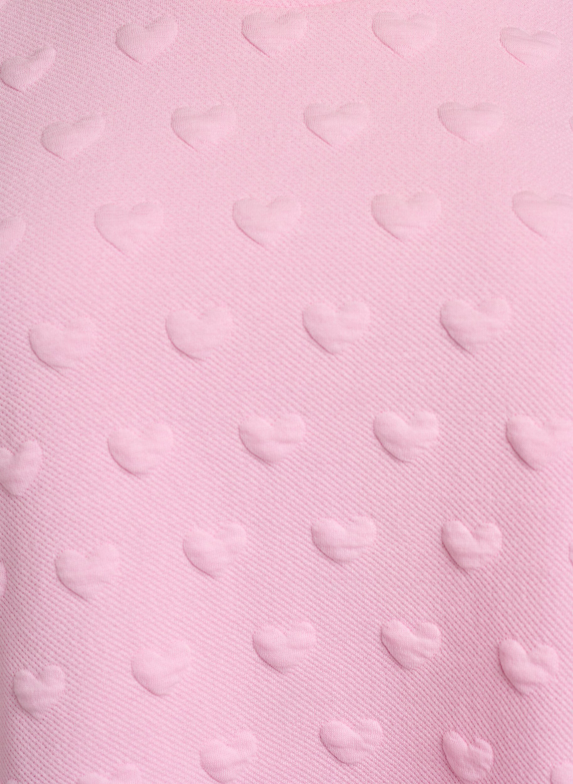 Zizzi T-shirt en jersey de coton gaufr&eacute;, Rose, Packshot image number 2