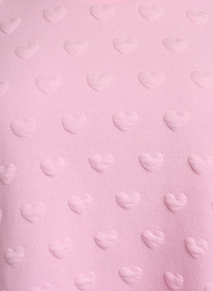 T-shirt en jersey de coton gaufr&eacute;, Rose, Packshot image number 2