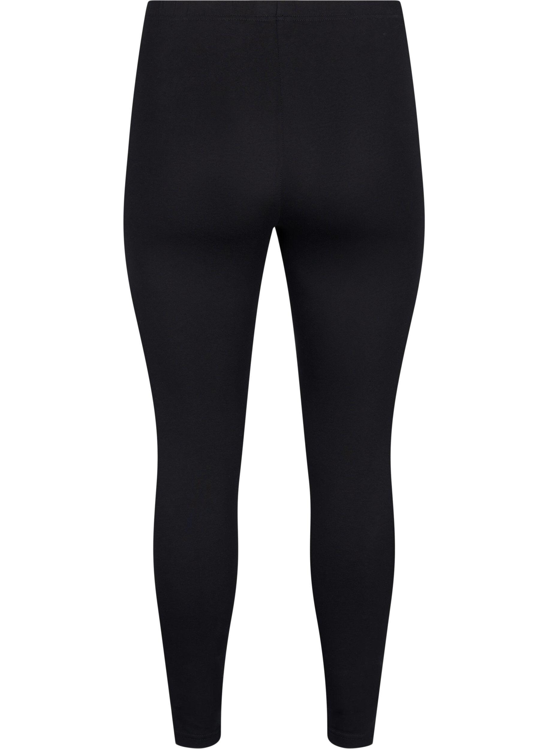 Zizzi 2-pack leggings en coton, Noir, Packshot image number 1