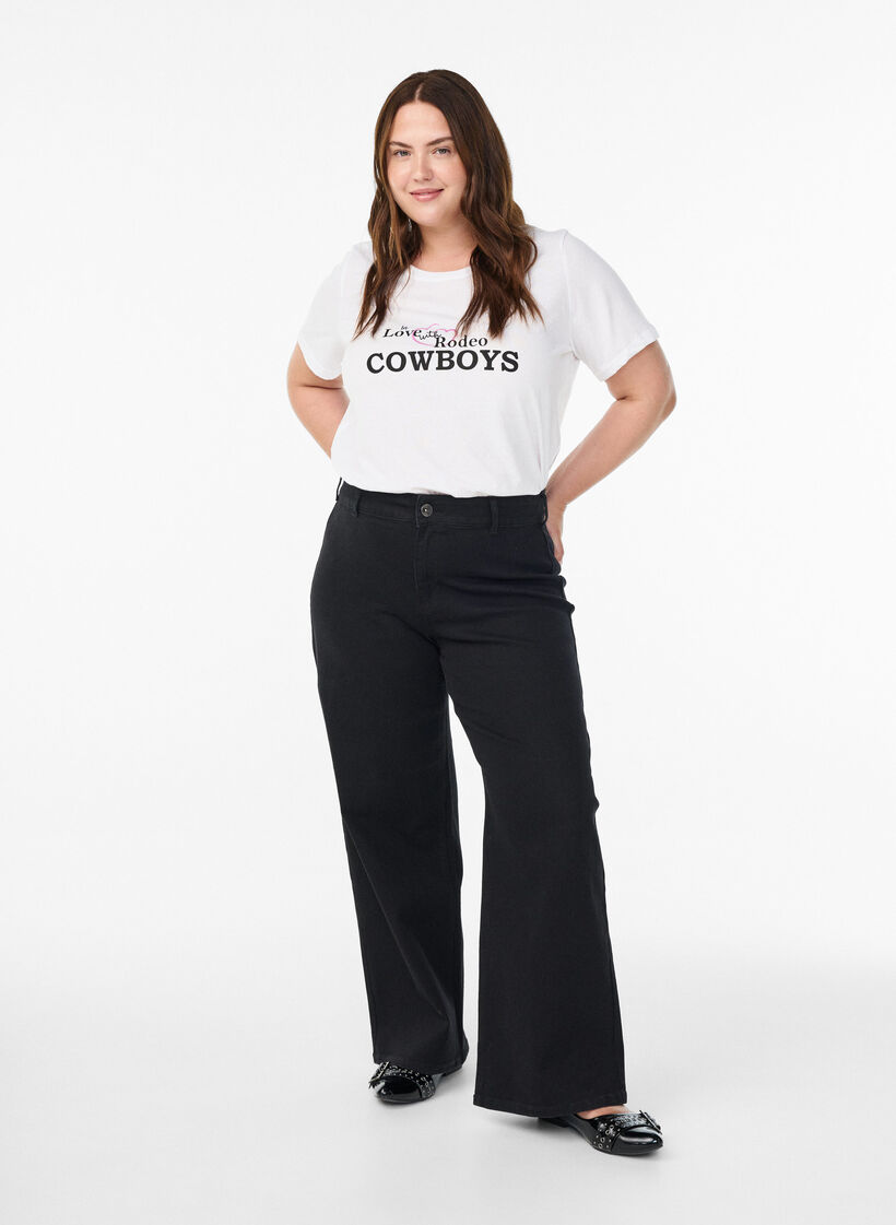 T-shirt imprim&eacute;, Blanc, Model
