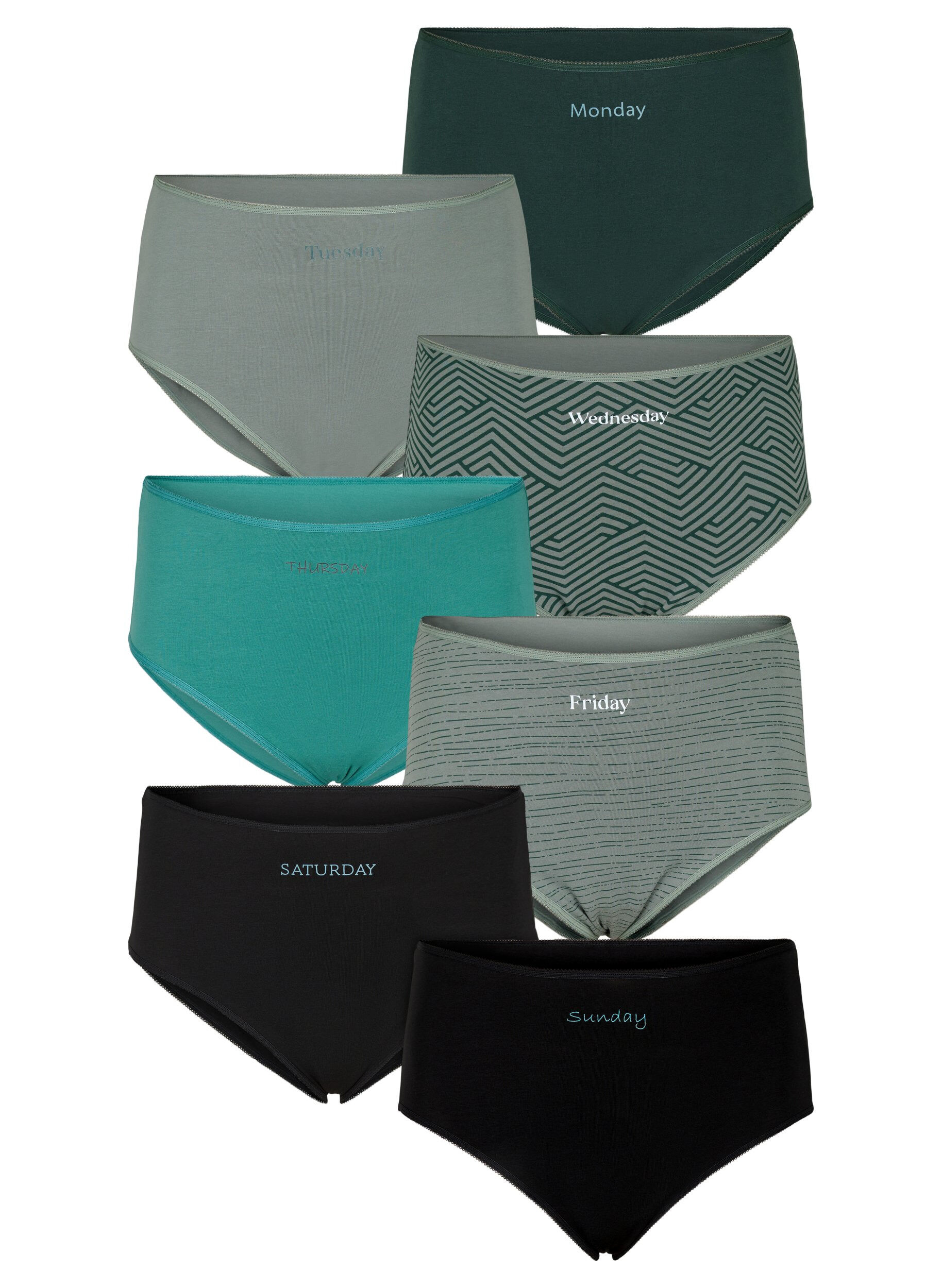 Zizzi 7-pack hipster avec taille r&eacute;guli&egrave;re, Scarab Multi Pack, Packshot image number 0