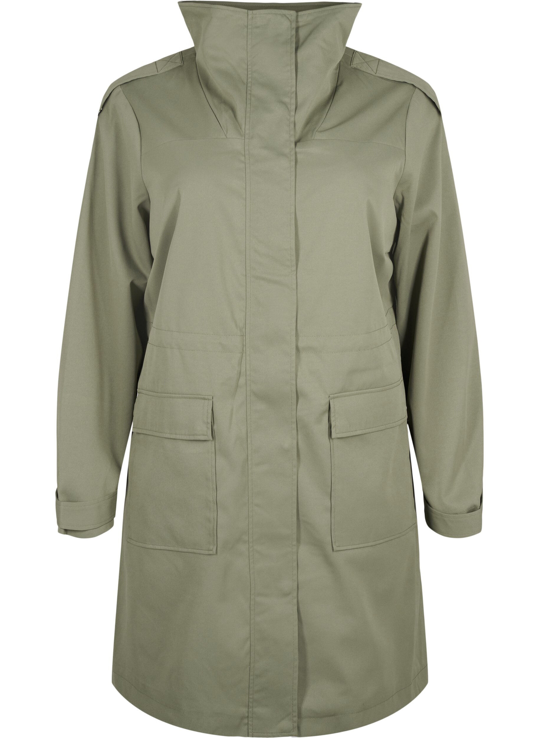 Zizzi Veste parka imperm&eacute;able, Vert fonc&eacute;, Packshot image number 0