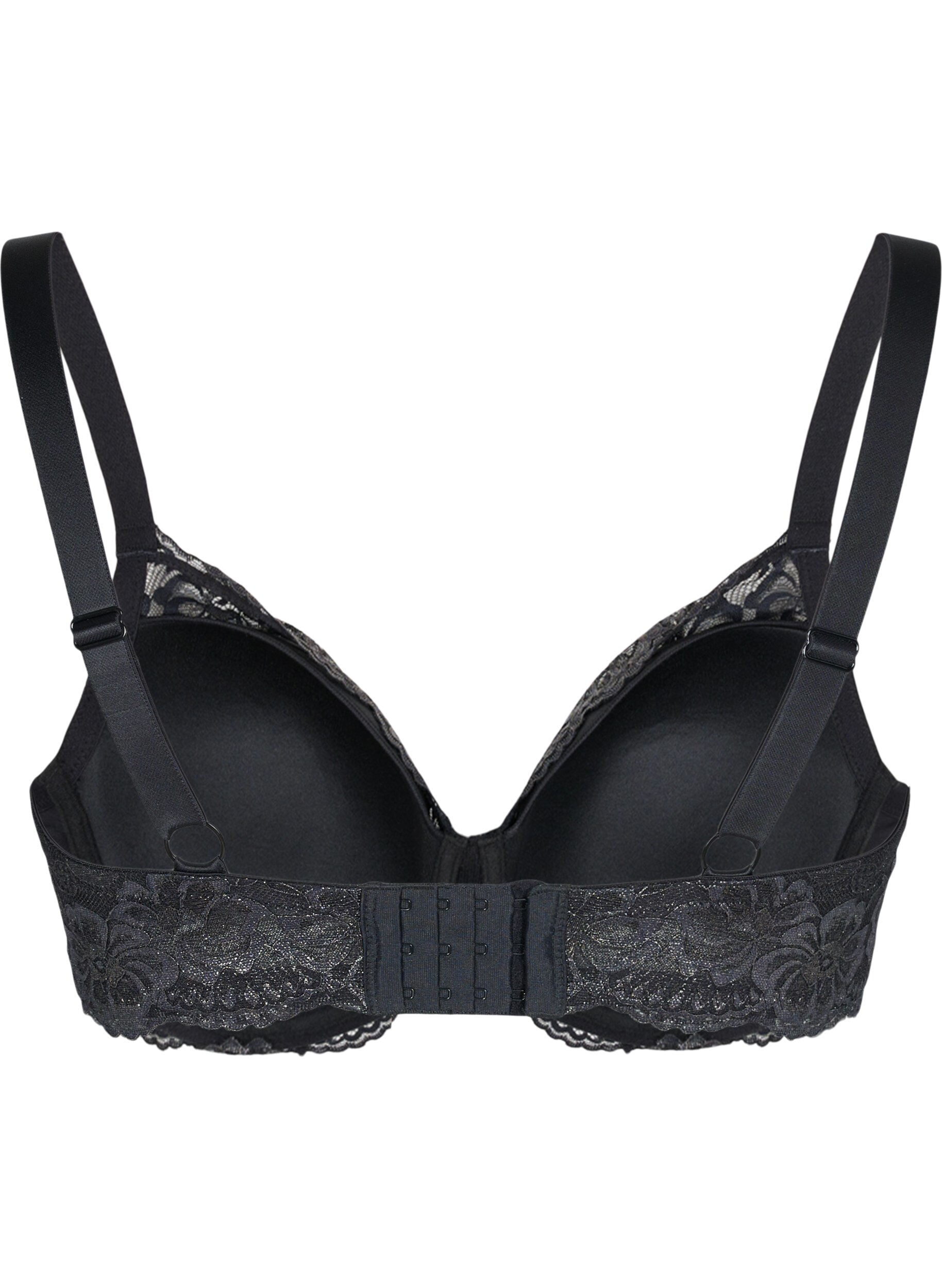 Zizzi Soutien-gorge matelass&eacute; en dentelle avec armature, Black, Packshot image number 1