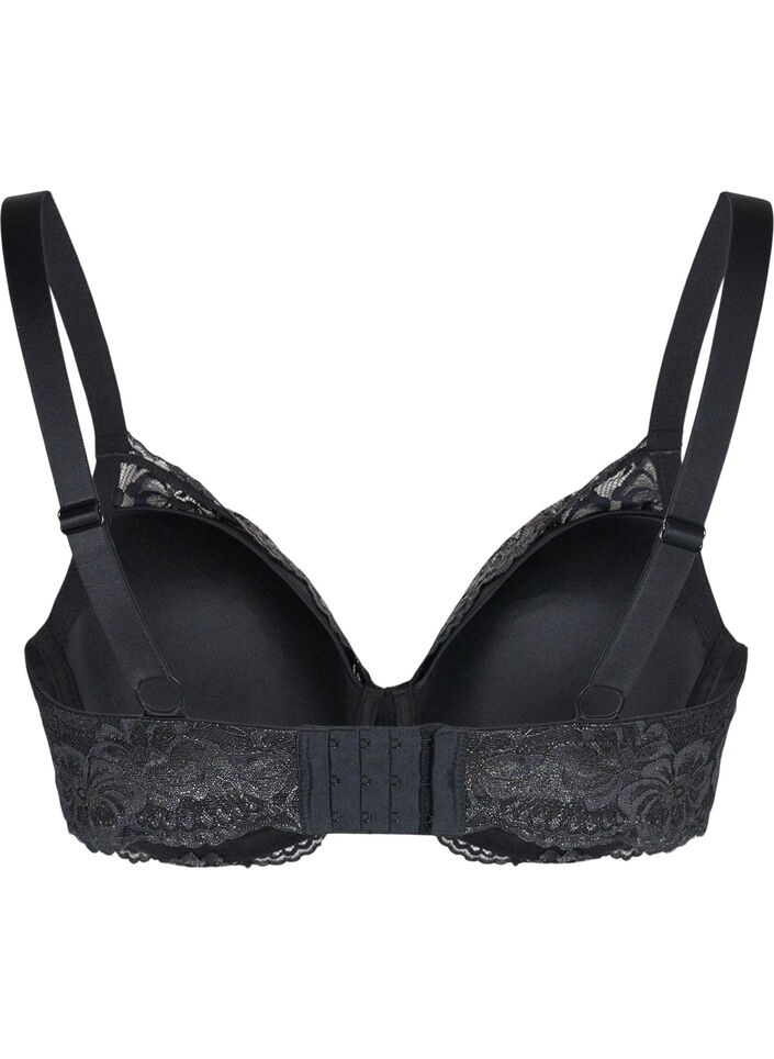 Soutien-gorge matelassé en dentelle avec armature, Black, Packshot image number 1