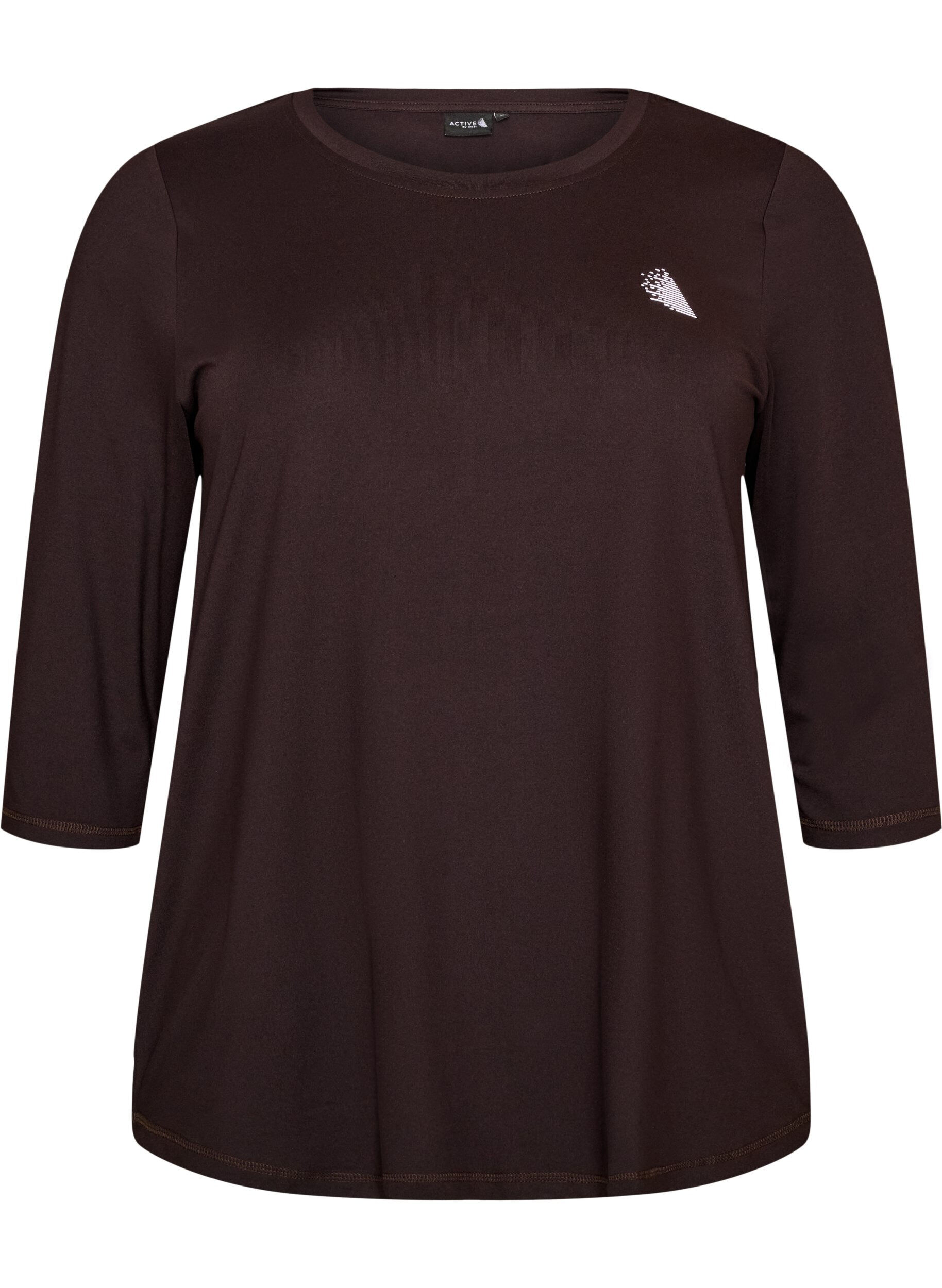 ZizziHaut de sport avec manches 3/4, Marron, Packshot image number 0