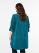 Robe en velours c&ocirc;tel&eacute; avec zip et manches 3/4, Vert fonc&eacute;, Model image number 2