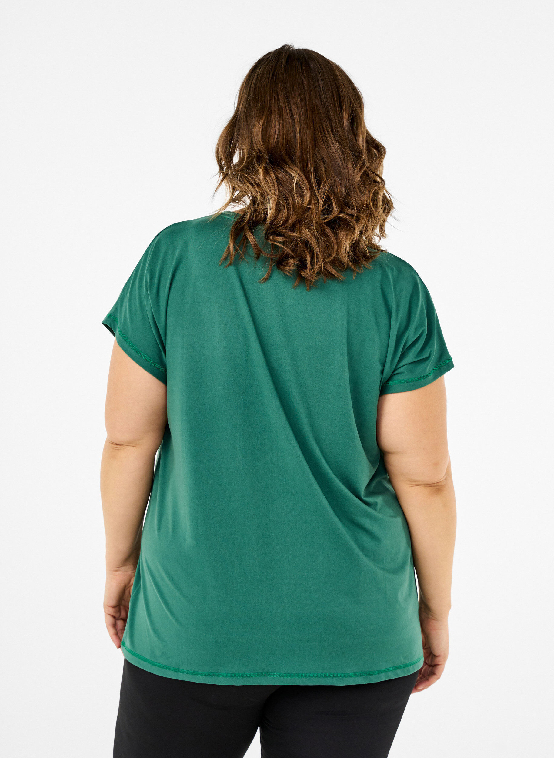 Zizzi T-shirt de sport uni, Vert, Model image number 2