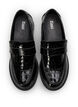 Mocassins croco larges en cuir, Black, Packshot image number 2