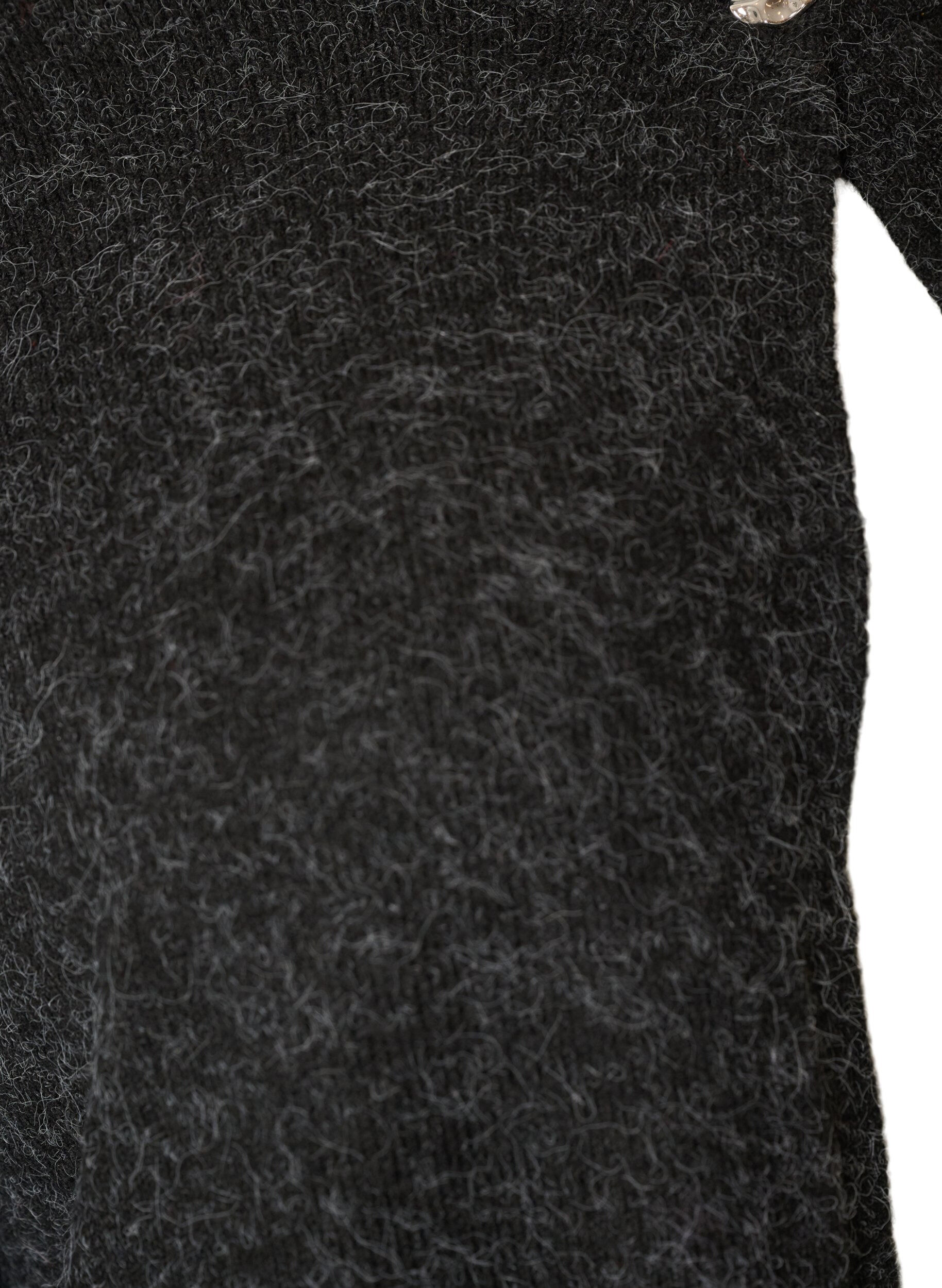 ZizziCardigan en maille &agrave; col rond et fermeture boutonn&eacute;e, Gris anthracite, Packshot image number 2