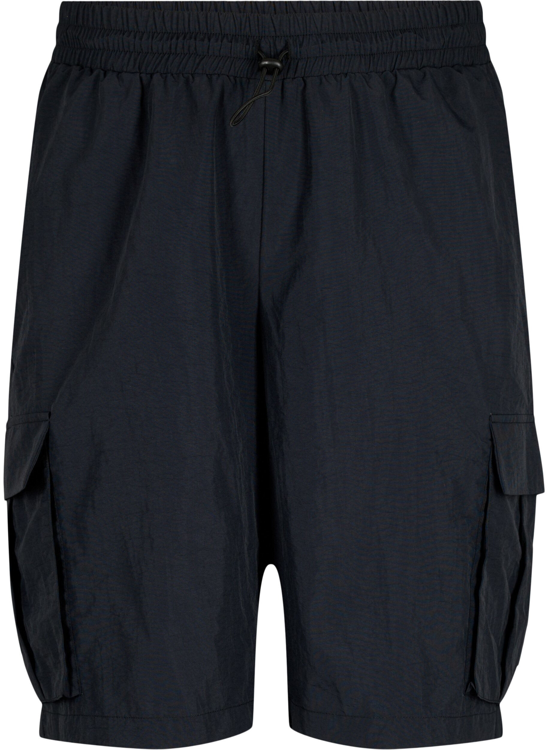 Zizzi  Shorts taille haute avec poches cargo, Black, Packshot image number 0