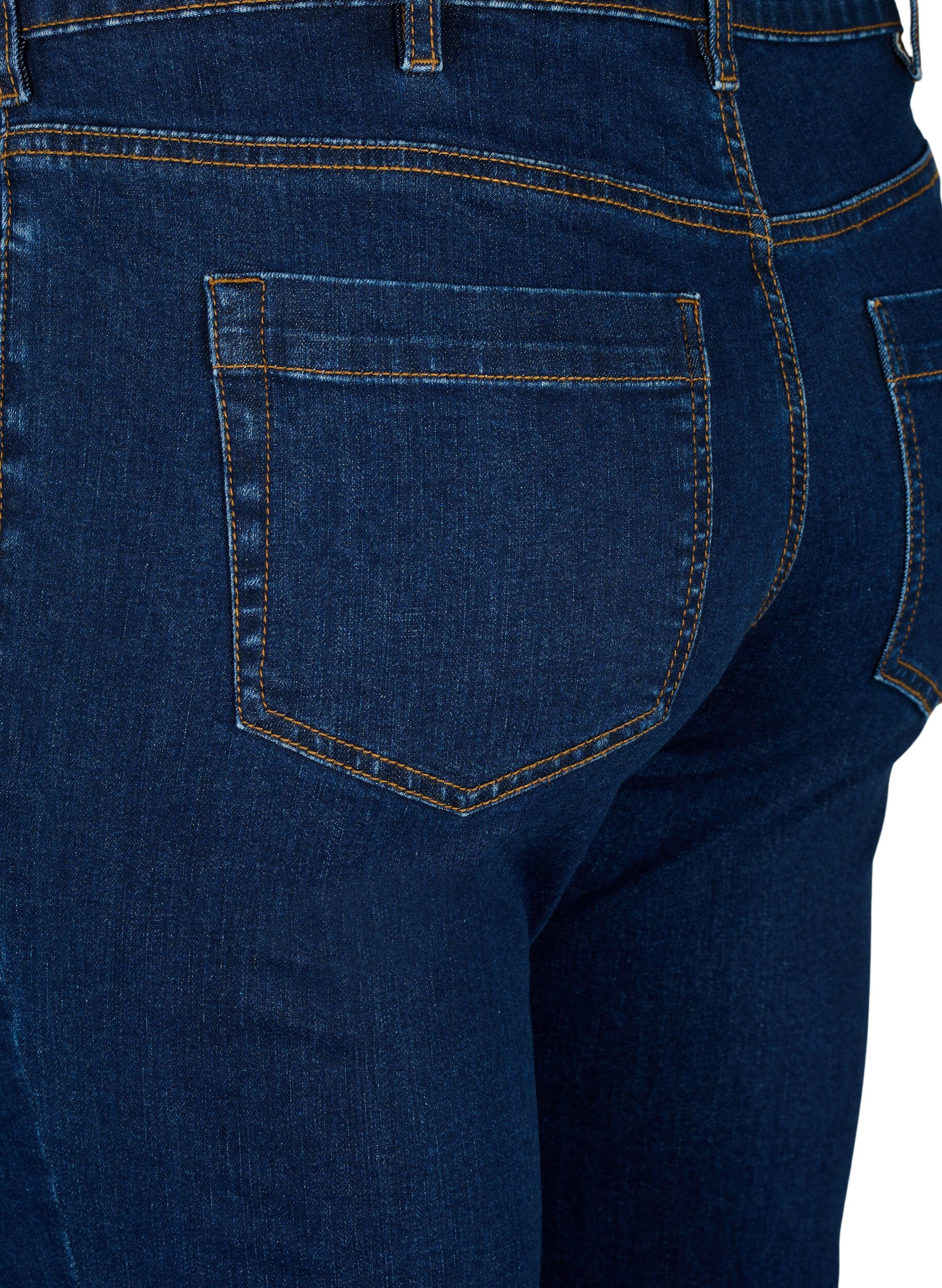 Zizzi Jean Emily coupe slim fit avec taille normale, Bleu, Packshot image number 3