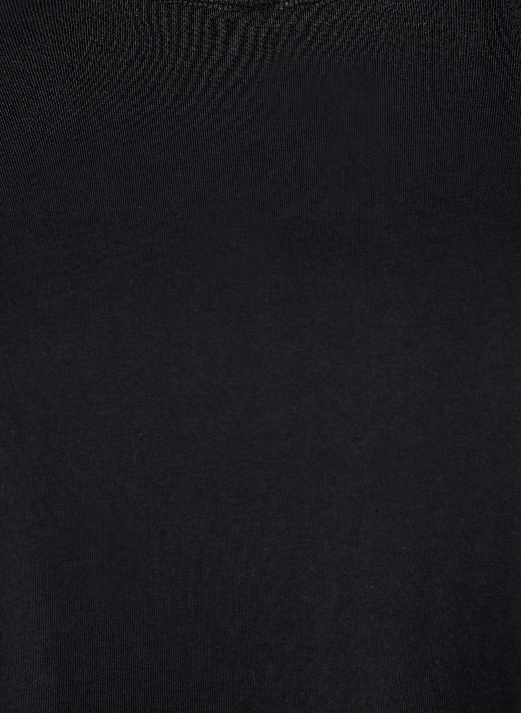 Zizzi T-shirt basic en coton avec &eacute;paulettes, Noir, Packshot image number 2