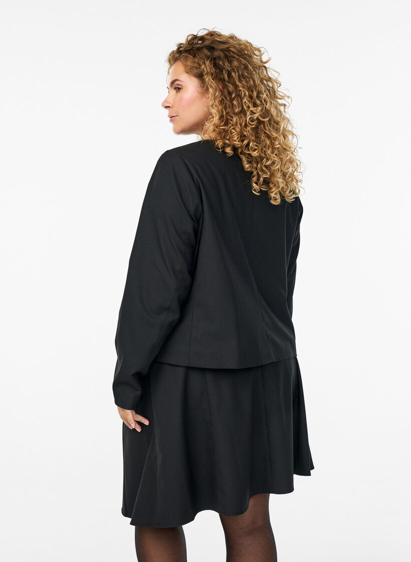 Veste courte avec boutons dorés, Noir, Model image number 2