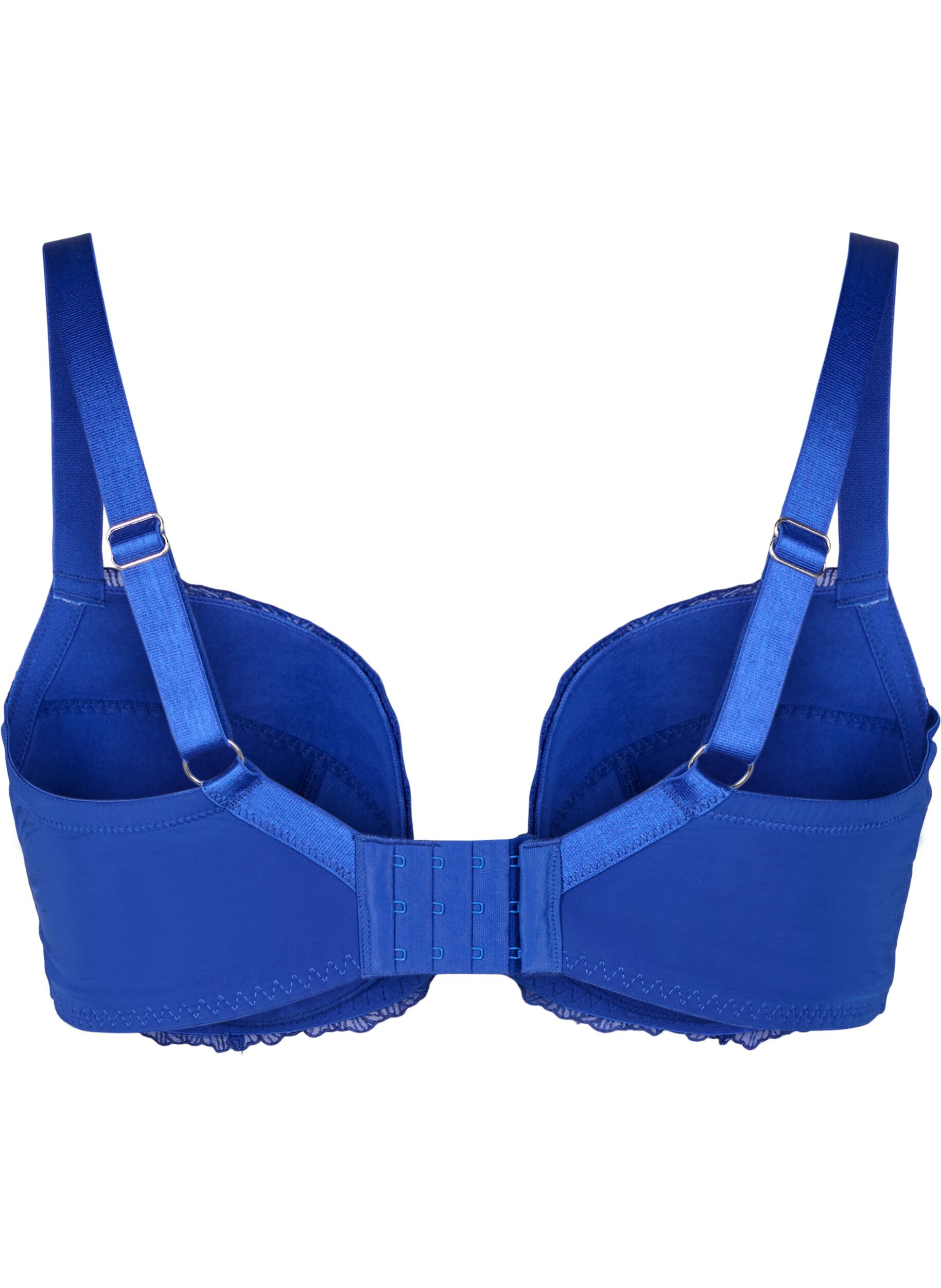 Zizzi Soutien-gorge rembourr&eacute; &agrave; armatures avec dentelle, Bleu, Packshot image number 1