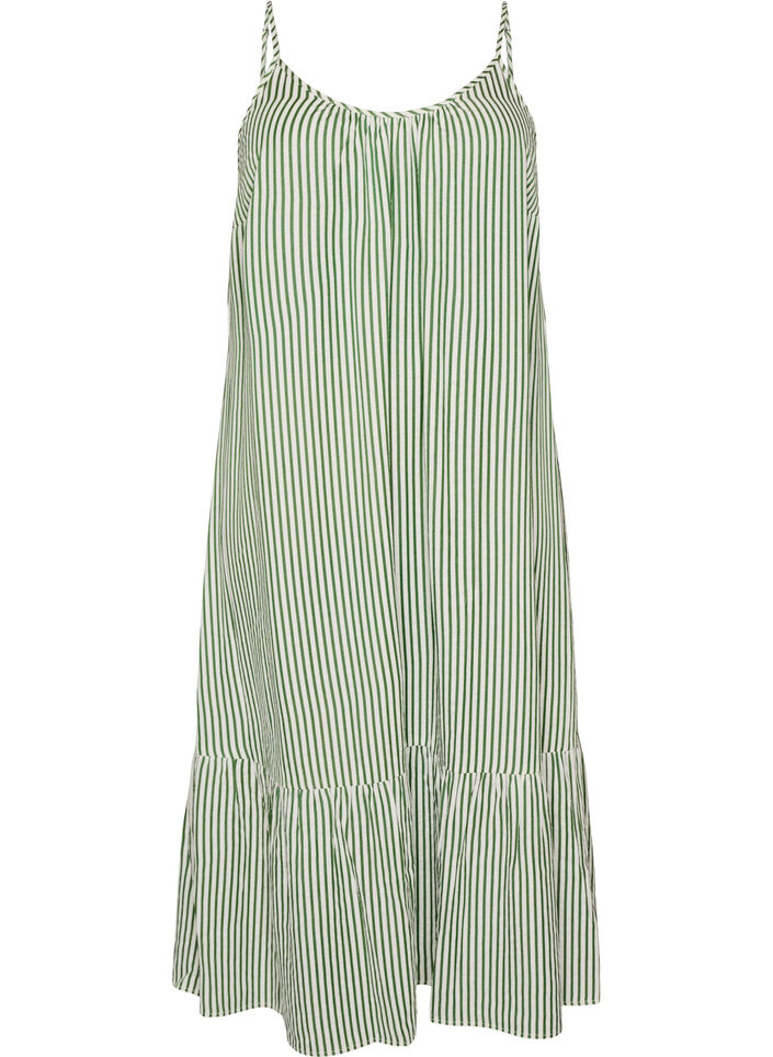 Robe d'&eacute;t&eacute; &agrave; rayures et &agrave; forme en A, Vert clair, Packshot image number 0