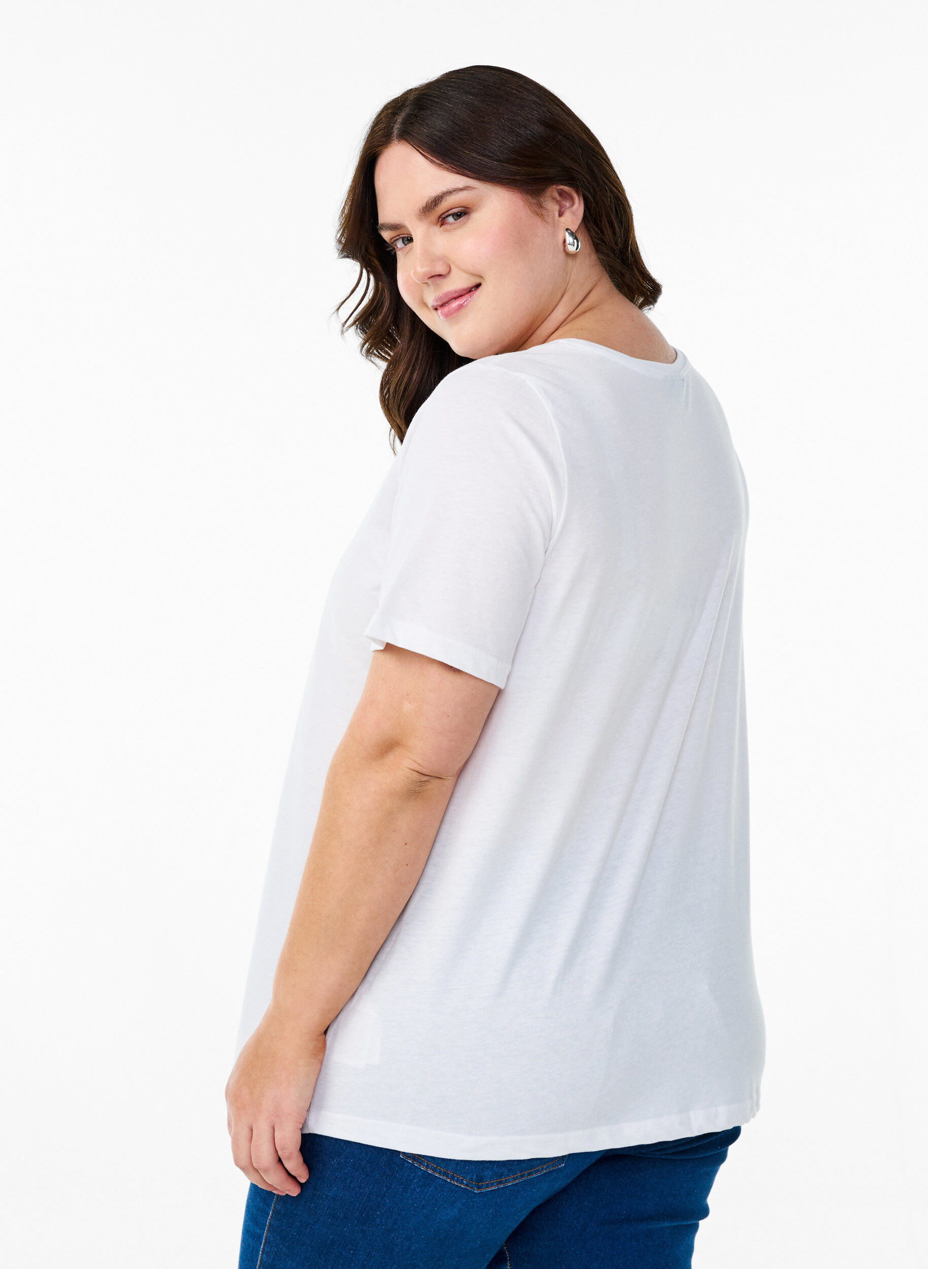 Zizzi FLASH - T-shirt avec motif, Blanc, Model image number 2