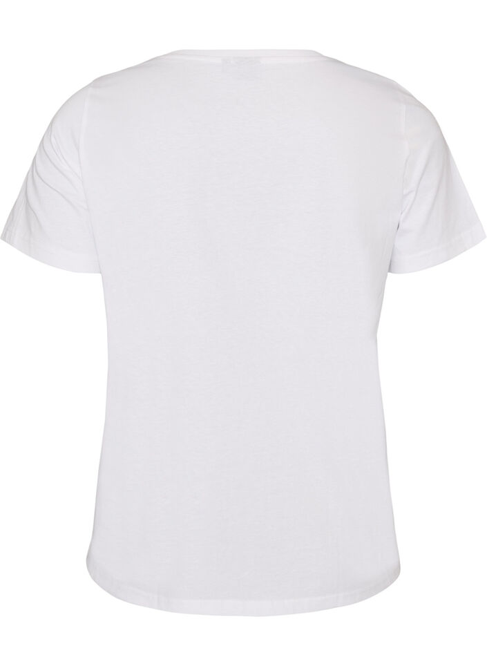 T-shirt en coton avec imprim&eacute; devant, Blanc, Packshot image number 1
