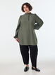Tunique en viscose avec volants et boutons, Vert, Model image number 1
