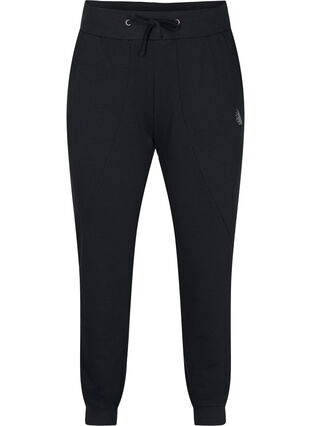 Pantalon d'entraînement uni avec poches, Black, Packshot image number 0