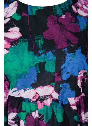 Tunique à imprimé floral en viscose, Black Flower AOP, Packshot image number 2