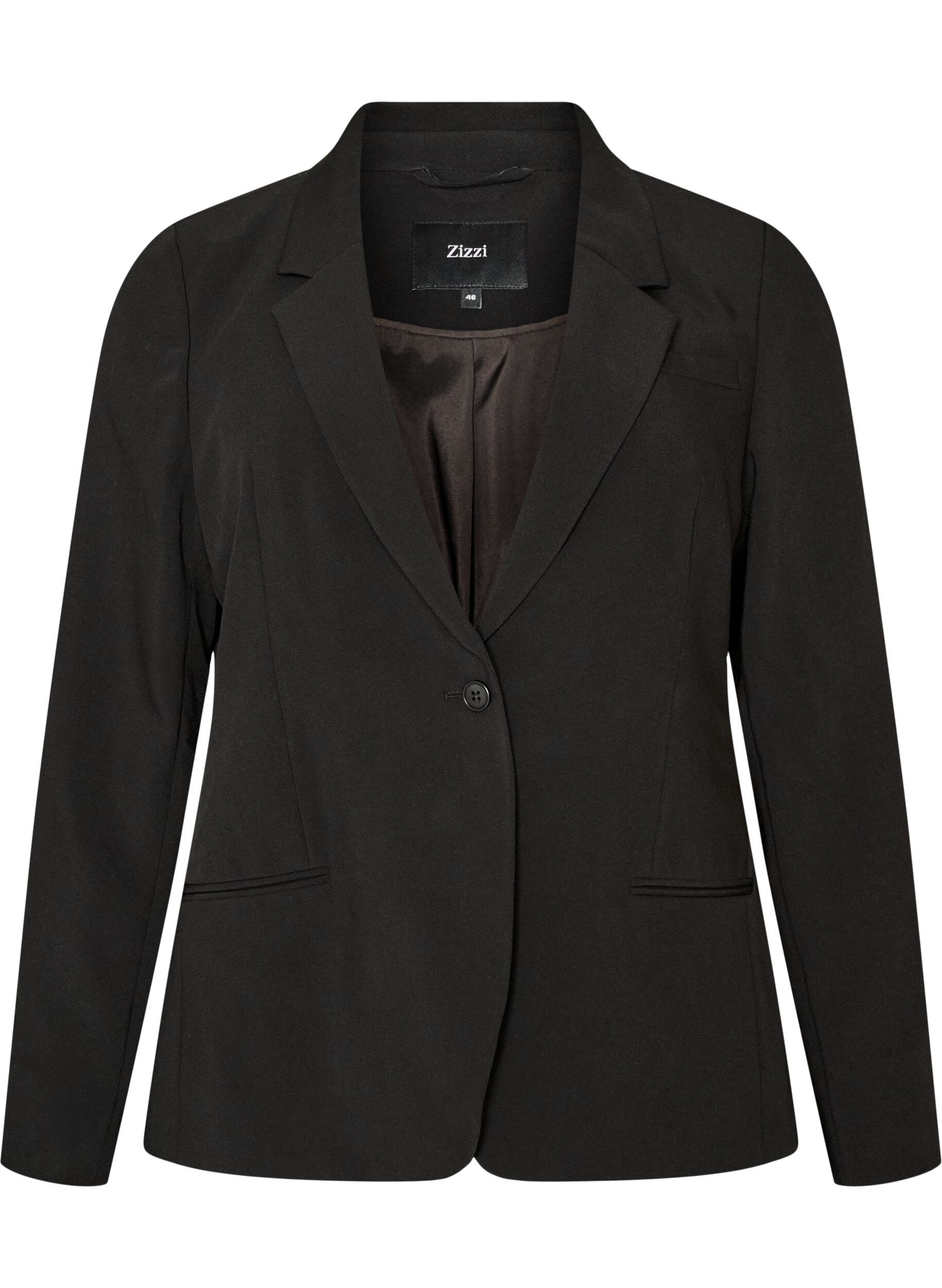ZizziBlazer classique &agrave; fermeture &agrave; un bouton, Noir, Packshot image number 0