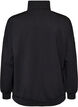 Cardigan en jersey avec fermeture &eacute;clair et col montant, Noir, Packshot image number 1