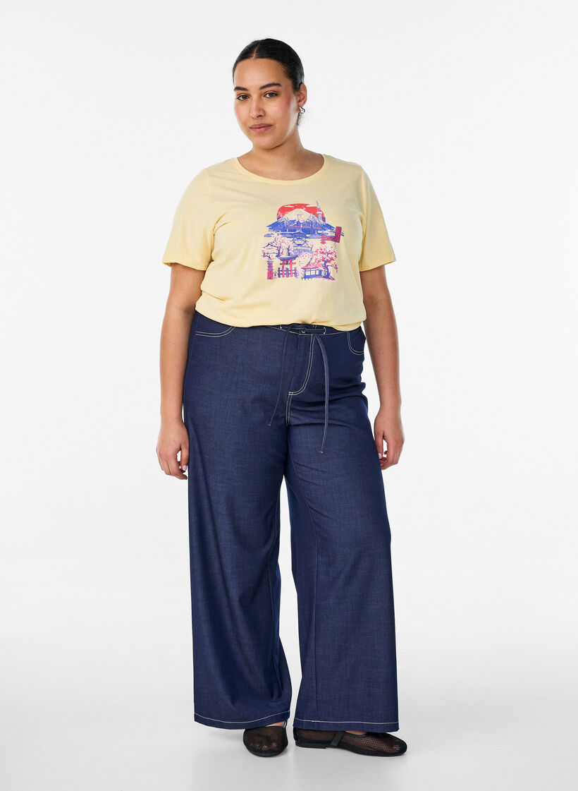 T-shirt imprim&eacute;, Jaune, Model image number 1
