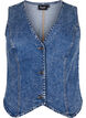 Gilet slim fit en jean avec des boutons, Blue Denim, Packshot image number 0