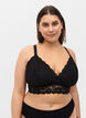 Soutien-gorge en dentelle avec détail au dos, Black, Model image number 0