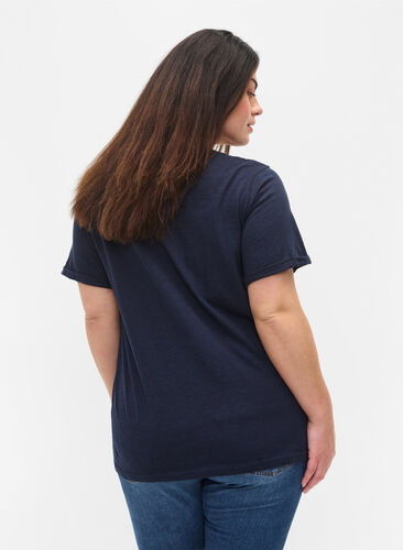 T-shirt en coton à manches courtes, Navy Blazer, Model image number 1