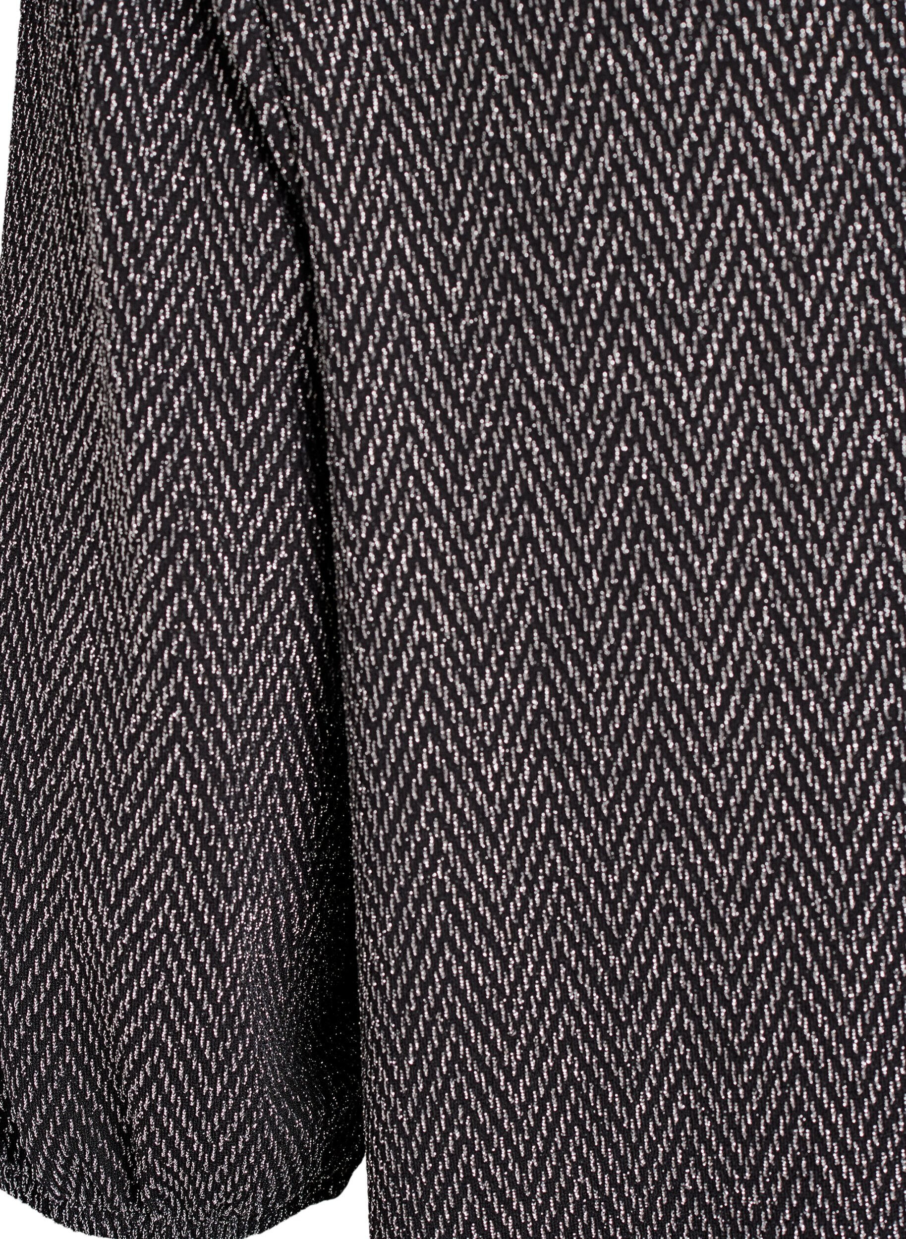 Zizzi Blouse &agrave; motif paillet&eacute; et manches 3/4, Noir, Packshot image number 3