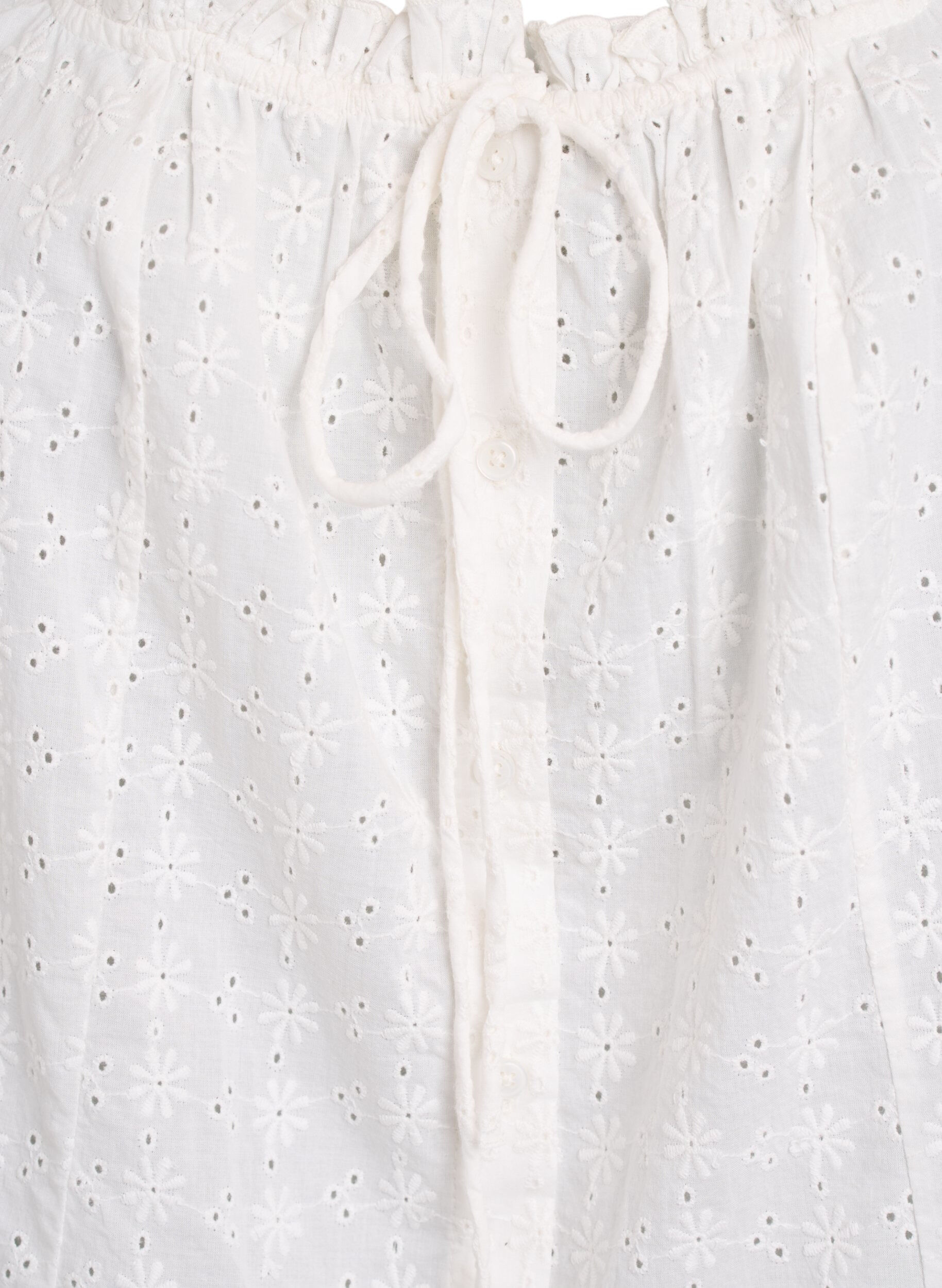 ZizziChemisier sans manches avec broderie anglaise et volants, Vanille, Packshot image number 2