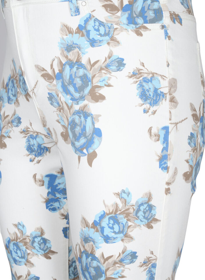 Pantacourt Amy taille haute avec imprimé floral, White B.AOP, Packshot image number 2