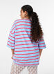 T-shirt oversize &agrave; rayures et manches 1/2, Bleu Clair, Model image number 2