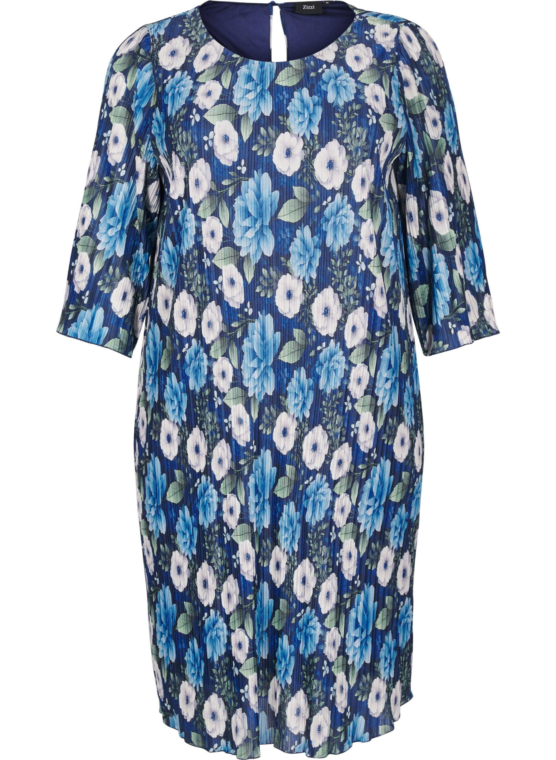 Robe pliss&eacute;e avec manches 3/4