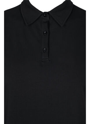 Tunique en coton avec col et manches courtes, Black, Packshot image number 2