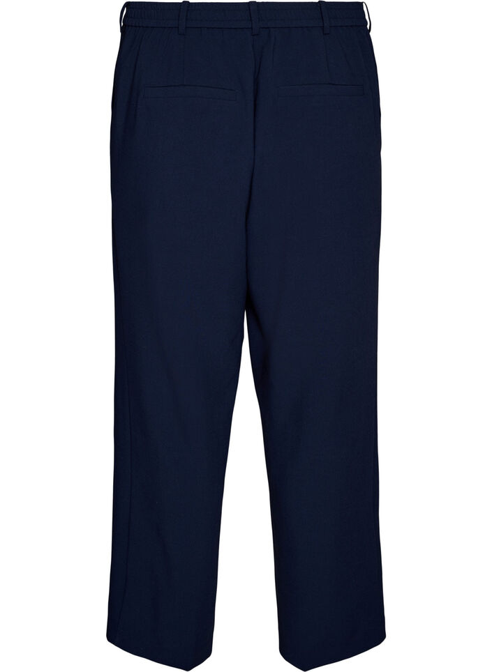 Pantalon de tailleur taille haute et coupe droite, Bleu, Packshot image number 1