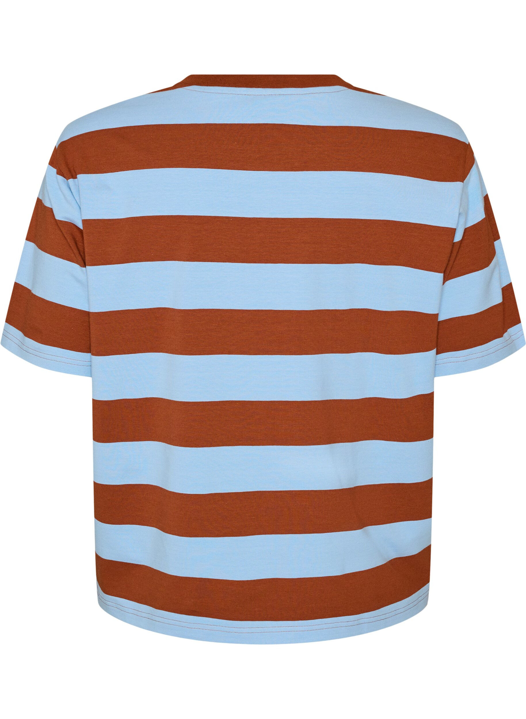 ZizziT-shirt oversize &agrave; rayures et manches 1/2, Bleu Clair, Packshot image number 1
