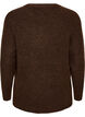 Blouse en maille chin&eacute;e avec col rond, Marron, Packshot image number 1