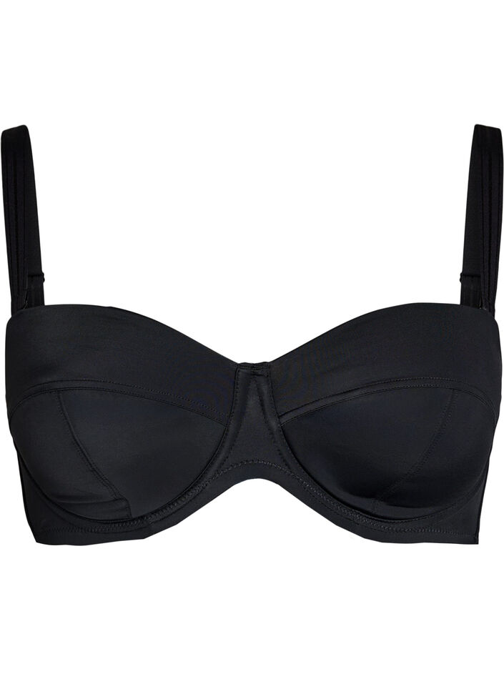 Soutien-gorge bandeau rembourr&eacute; avec bretelles amovibles, Noir, Packshot image number 0