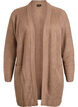 FLASH - Cardigan long en maille côtelée avec poches, Marron, Packshot image number 0