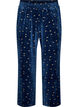 Bas de pyjama en velours avec un imprim&eacute; int&eacute;gral, Bleu, Packshot image number 0