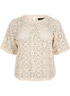 Blouse en crochet à manches courtes, Beige, Packshot image number 0