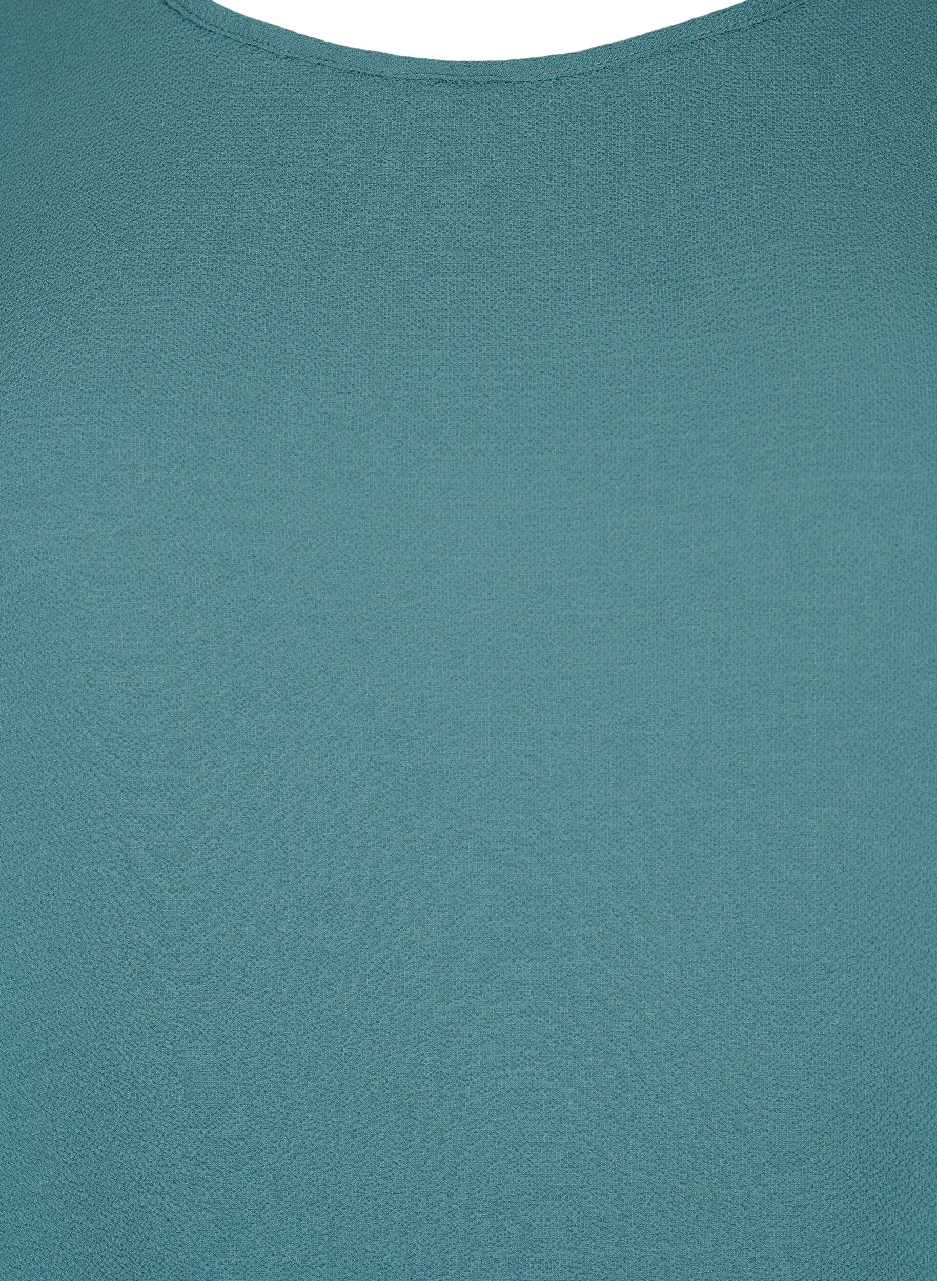 ZizziBlouse &agrave; manches courtes et encolure ronde, Vert fonc&eacute;, Packshot image number 2