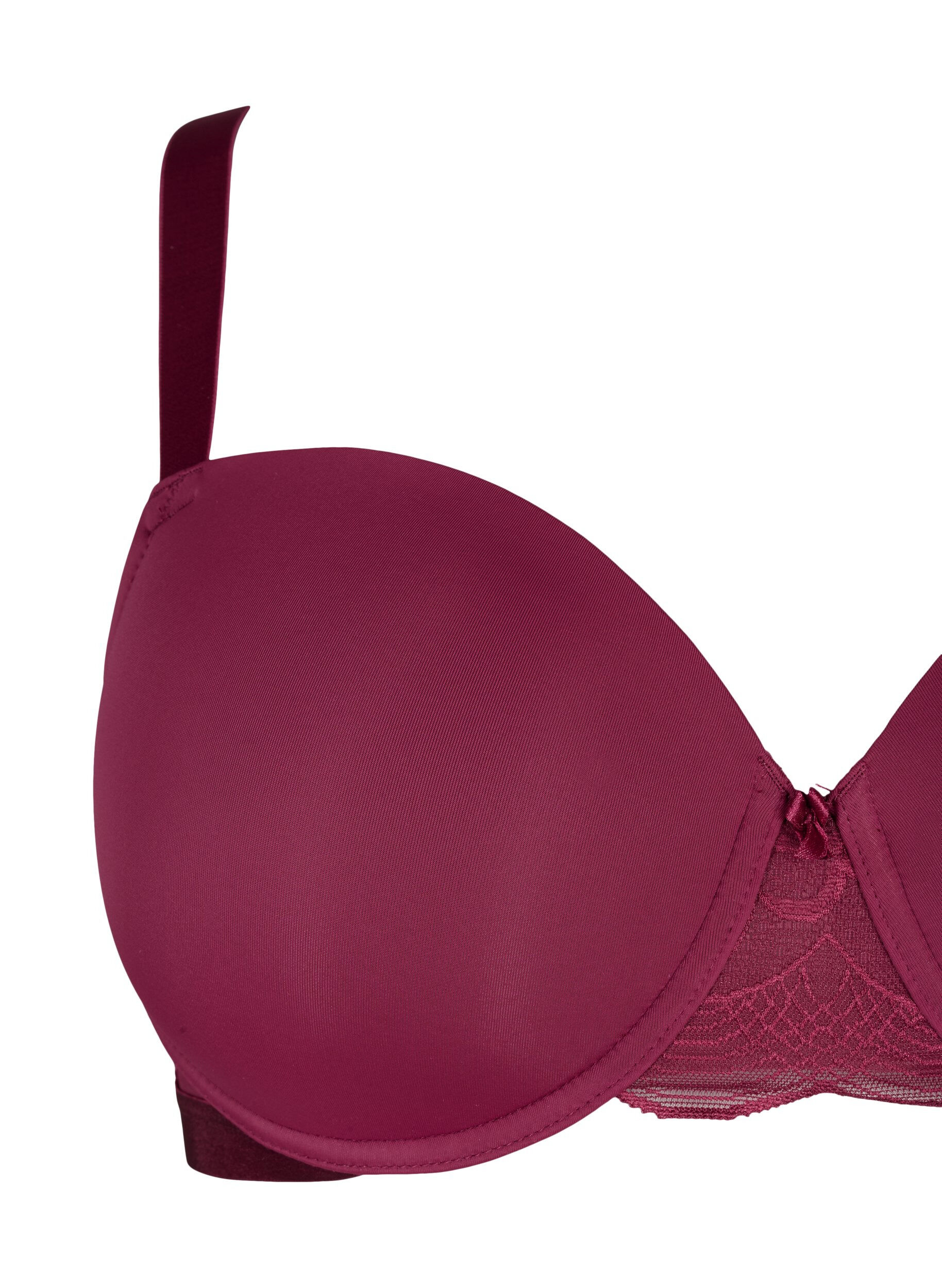 Zizzi Soutien-gorge moul&eacute; en tulle, Rouge, Packshot image number 2